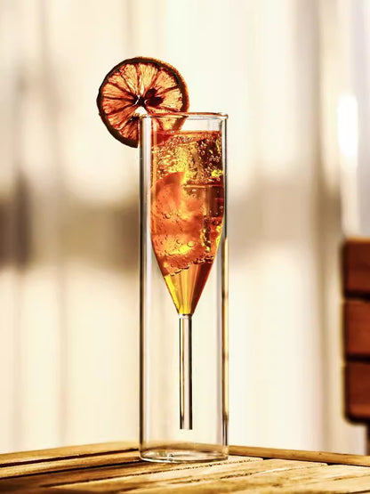 4pcs Transparent Flute Champagne Glasses - Double-Walled Stemmed Wine Goblets With Bubble-Preserving For Sparkling Wine 3