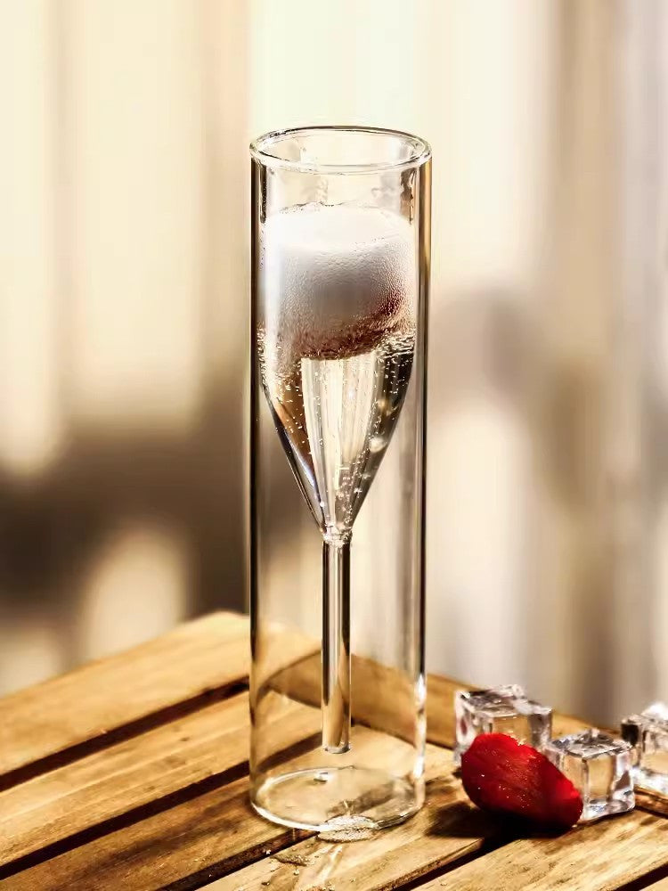 4pcs Transparent Flute Champagne Glasses - Double-Walled Stemmed Wine Goblets With Bubble-Preserving For Sparkling Wine 4