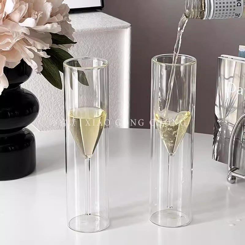 4pcs Transparent Flute Champagne Glasses - Double-Walled Stemmed Wine Goblets With Bubble-Preserving For Sparkling Wine 9