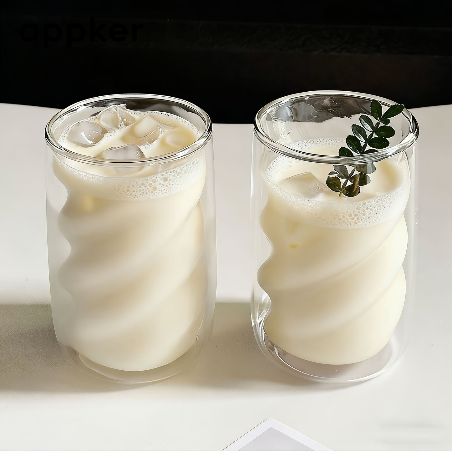 2pcs APPKER Double Wall Borosilicate Glass Mug With Straw Lid & Spiral Cup - Thermal Resistant Suitable For Hot/Cold Drinks 6