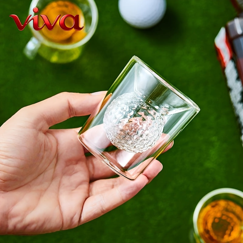 2pcs Double-Layer Golf Ball Wine Glasses 4