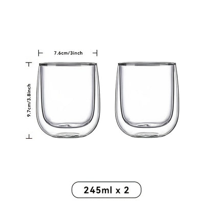 2/4/6pcs Set - High Borosilicate Double-Wall Glass Brewing Cup