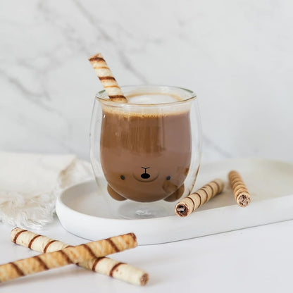 1pc Double-Layer Glass Cup With Wide Mouth For Easy Cleaning + Smooth Grip For Office Coffee Cup/Home Milk Cup/Hot & Cold Drink Cup/Water Cup/Animal Embossed Cup/Office Water Cup/Dual-Use Cup/Double-Layer Insulated Cup/Coffee Milk Cup 9