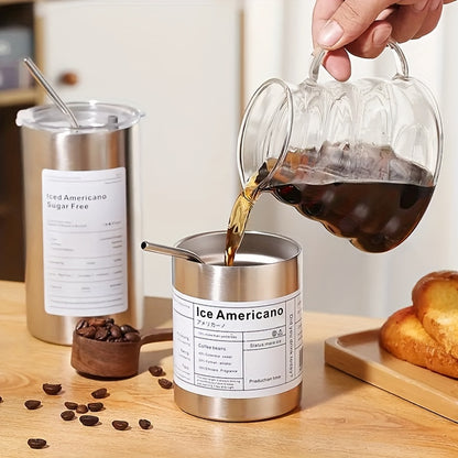 1pc Stainless Steel Insulated Coffee Mug With Lid & Straw - 11.8oz/20.3oz Double-Walled Vacuum Insulation For Hot & Cold Drinks - Modern Design 3