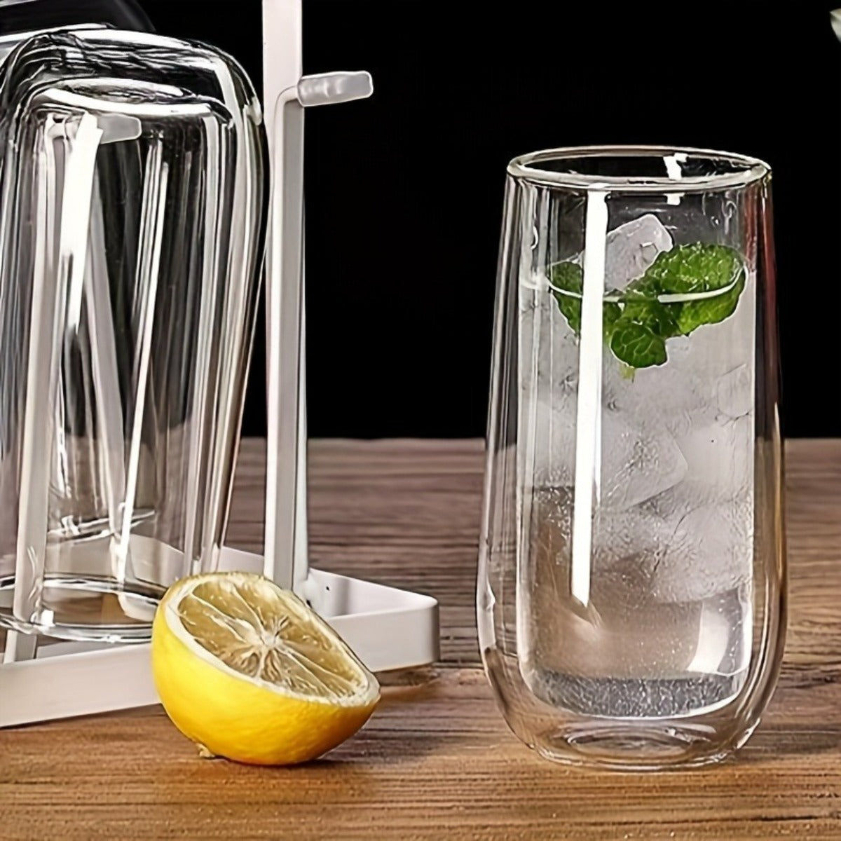 Borosilicate Clear Glass Double Insulated Cups - 250ml/ 8.45oz Reusable Drinkware For Wine 3