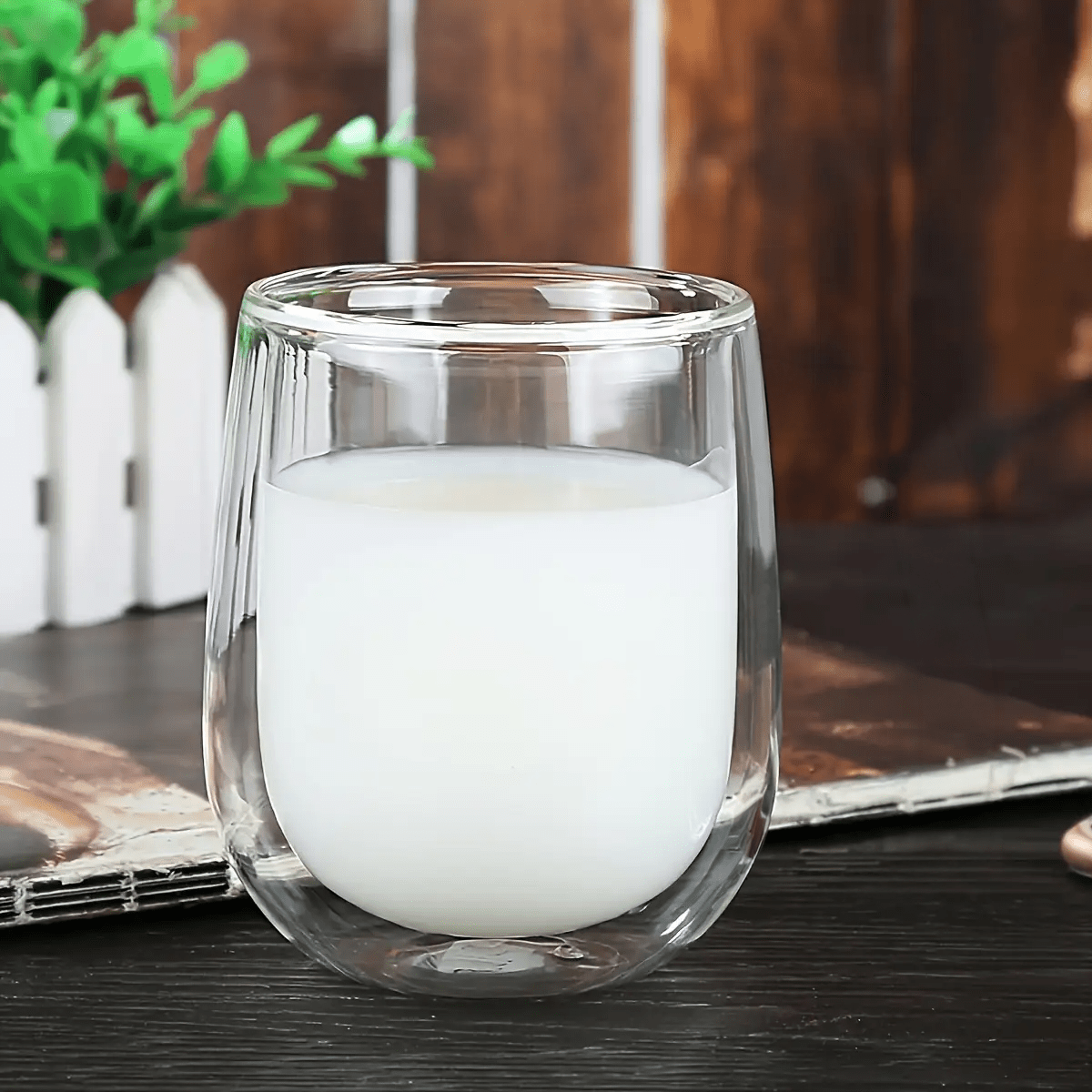 6 Pack - 350ml Double Layer Glass Coffee Cup 4
