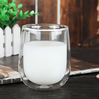 6 Pack - 350ml Double Layer Glass Coffee Cup 4