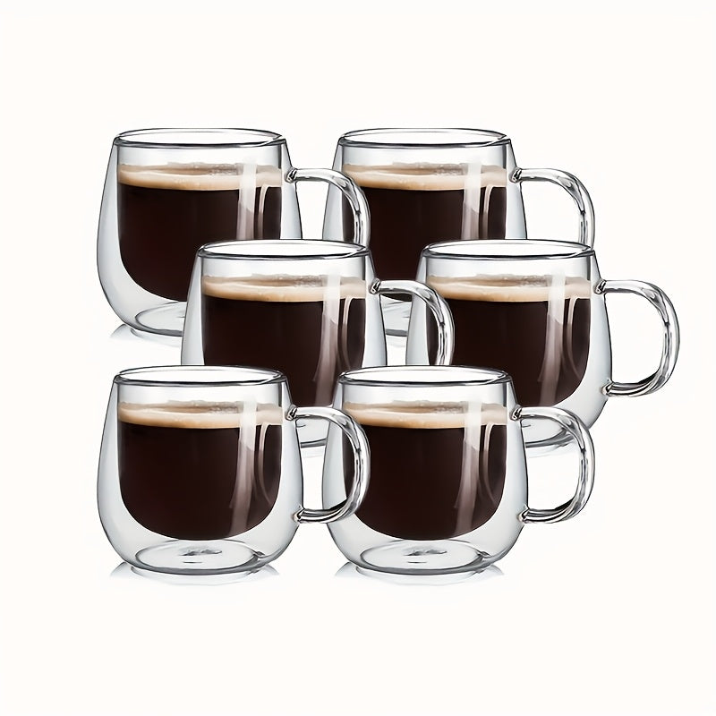 2/4/6/12pcs Set - 200ml - Double-Wall Glass Coffee Cups