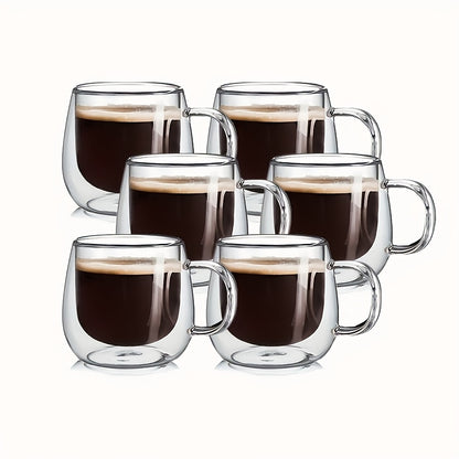 2/4/6/12pcs Set - 200ml - Double-Wall Glass Coffee Cups