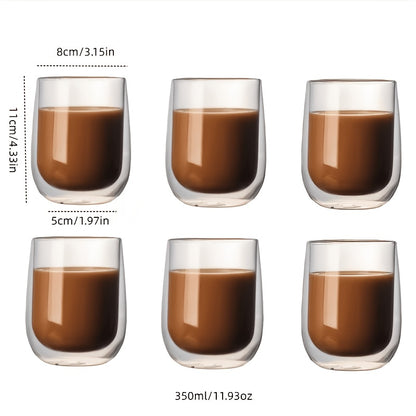 4pcs Double-Wall Glass Cup Set - Double-walled Glass Coffee Cups 5