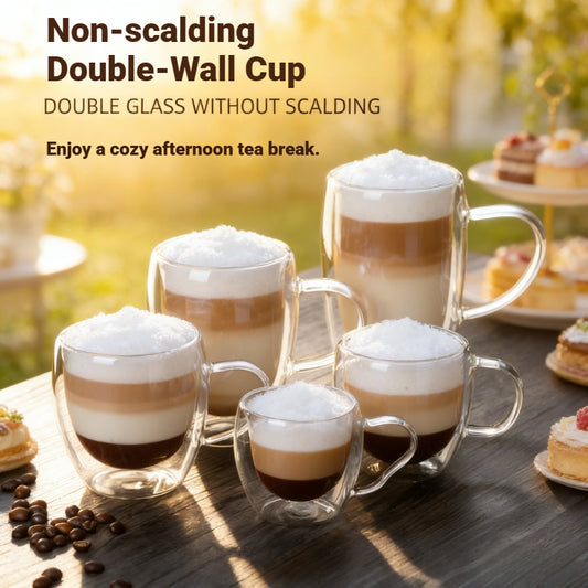 Double-walled Coffee Cup With Handle Borosilicate Glass Coffee Mug 3