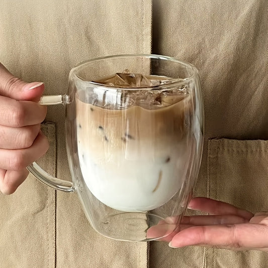 4pcs Double-Wall Glass Coffee Cups With Handles