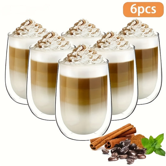 4pcs Or 6pcs Double-Cup Latte Macchiato Glass Cups