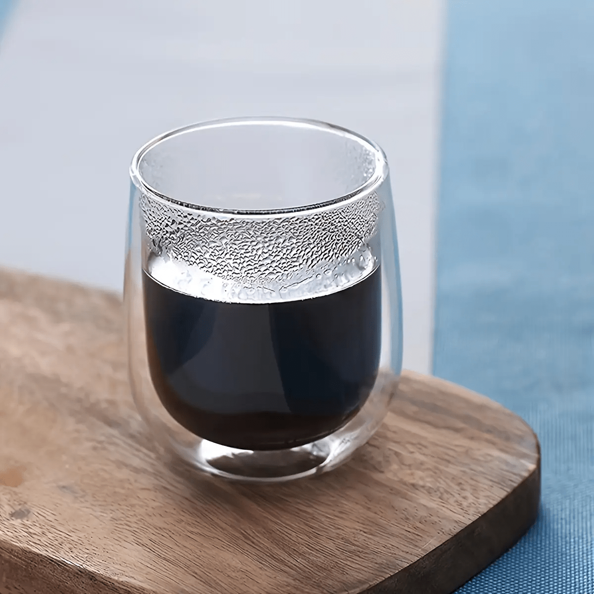 6 Pack - 350ml Double Layer Glass Coffee Cup