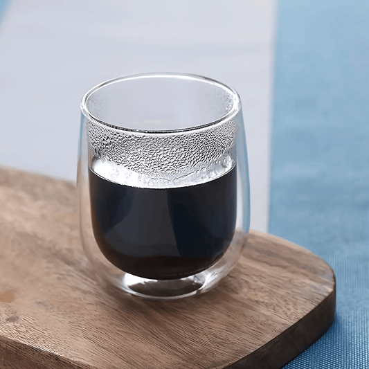 6 Pack - 350ml Double Layer Glass Coffee Cup