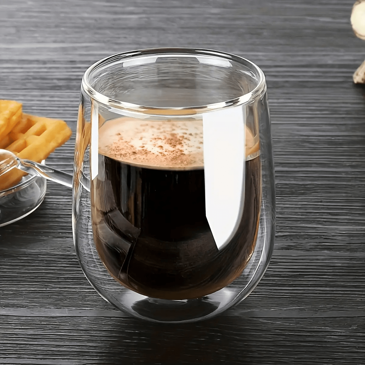 6 Pack - 350ml Double Layer Glass Coffee Cup 3