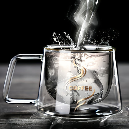 6pcs Set Double-Wall Glass Coffee Cups With Handles - Transparent Coffee Cups - Double-Wall Drinkware - For Tea 3