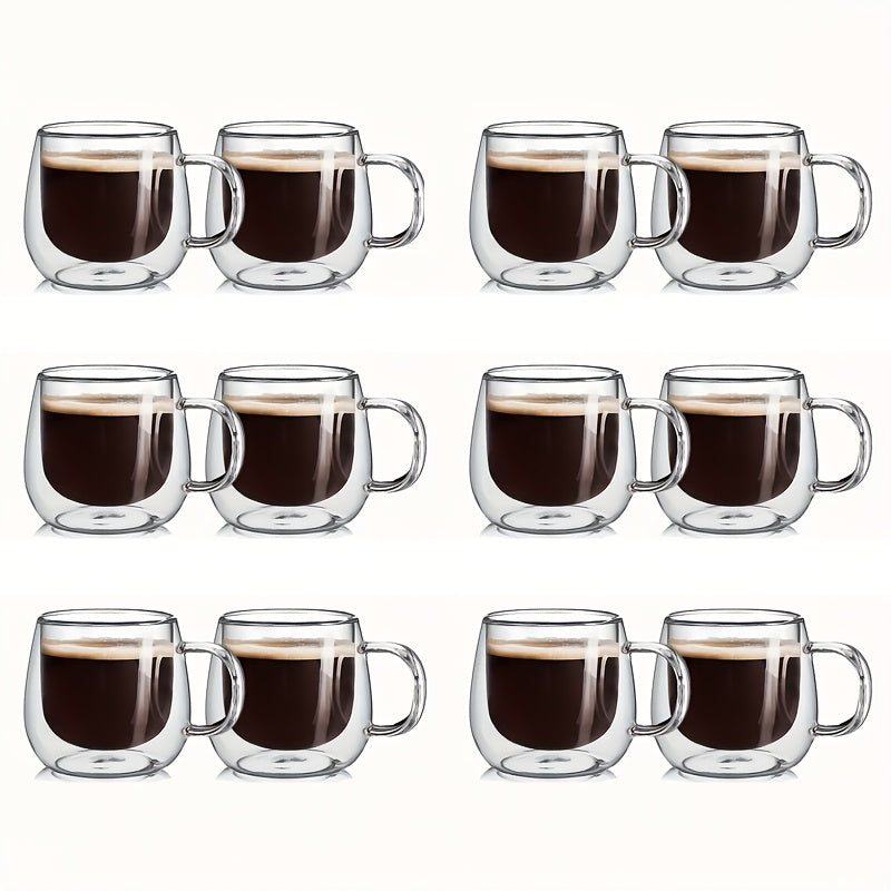 2/4/6/12pcs Set - 200ml - Double-Wall Glass Coffee Cups