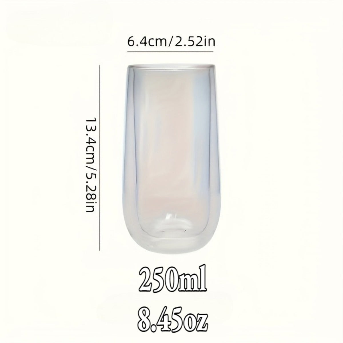 4pcs Borosilicate Clear Glass Double Insulated Cups - 250Ml/ 8.45Oz Reusable Drinkware For Wine