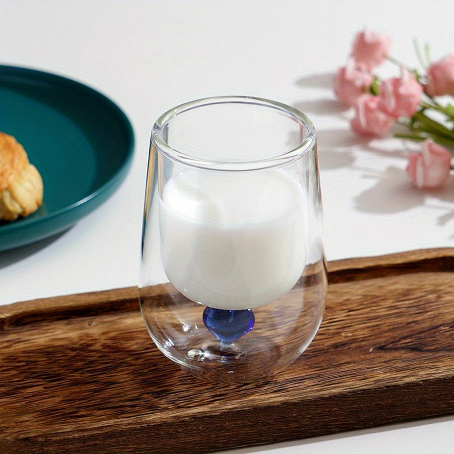 1/2pcs 250Ml/8.5Oz Cute Double Wall Glass Coffee Mugs With 3D Heart Inner 6