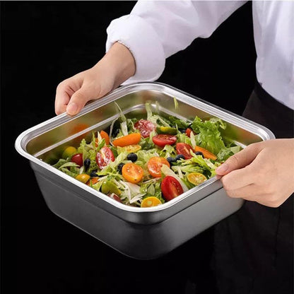 Stainless Steel Square Fruit Vegetable Washing and Spaghetti Filter Set of 3, 24cm, 28cm, 32cm