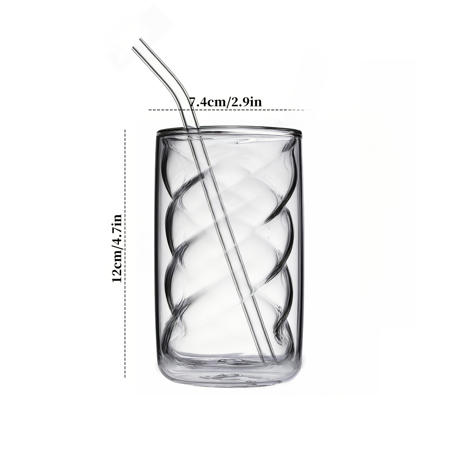 High Borosilicate Glass Tumbler With Straw