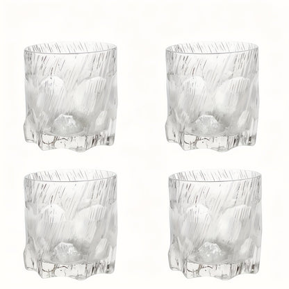 2pcs/4pcs Thickened Glacier Style Octagonal Glass Cup Frosted Glass Cup Whiskey Cup Coffee Cup Drink Cup 6