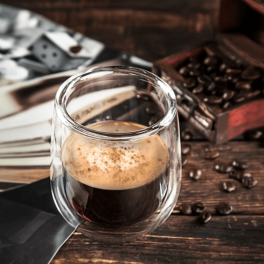 6 Pack - 350ml Double Layer Glass Coffee Cup 2