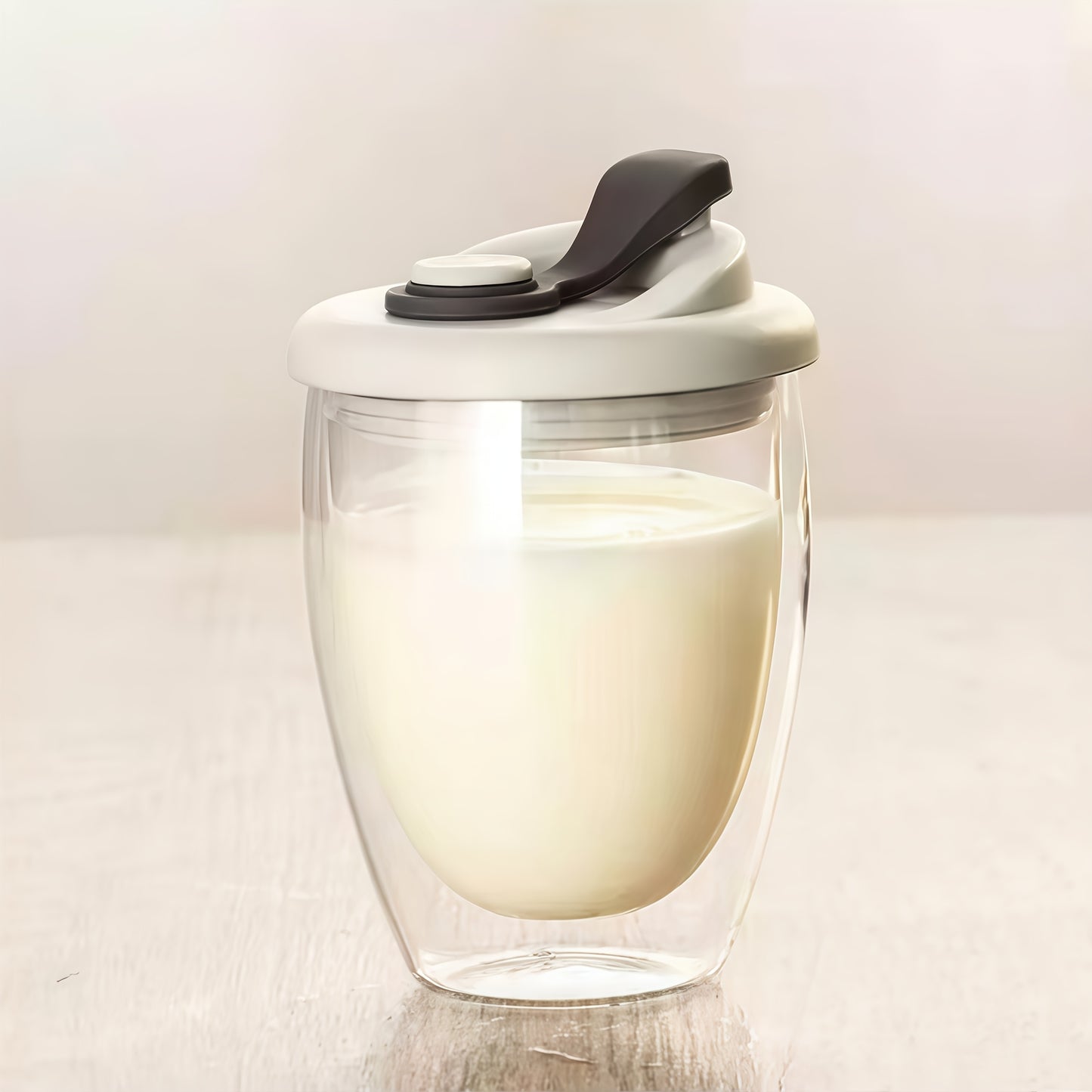 1pc Double-Layer Cup With Lid