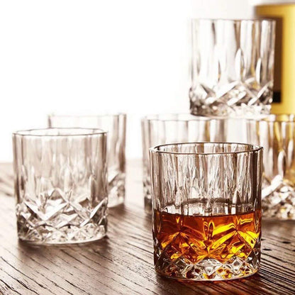 Farielyn-X Old Fashioned Whiskey Glasses (Set of 6), 11 Oz Unique Bourbon Glass, Ultra-Clarity Double Old Fashioned Liquor Vodka Bourbon Cocktail Scotch Tumbler Bar Glasses Set