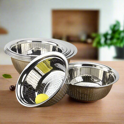 Stainless Steel Strainer Bowls, Set of 6, Universal Size