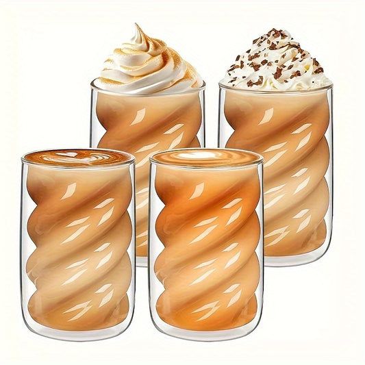 2/ 4pcs - 350ml Double-walled Coffee Cup