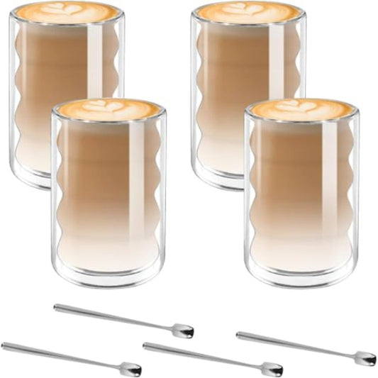 Glass Coffee Mugs Set Of 4