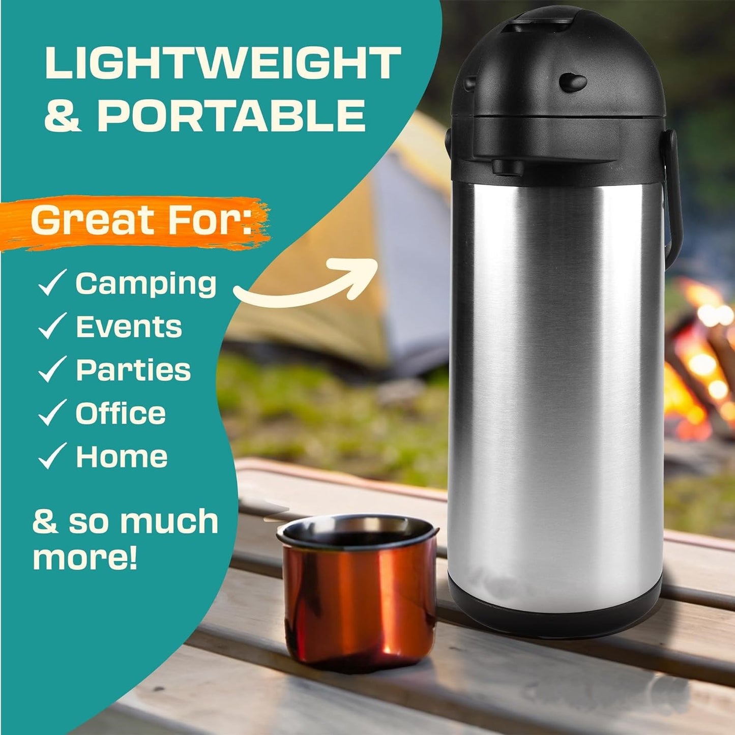 K-203-5 Liter Thermal Coffee Carafe/Stainless Steel Insulated Thermos- 8 Hours Heat & Cold Retention