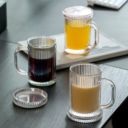 A252-Elegant Coffee Cup with Glass Lid