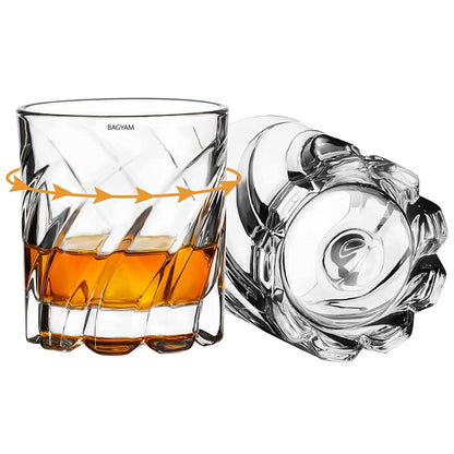 T-234-Rotatable Old Fashioned Whiskey Glass/Lowball Glass-Set of 6