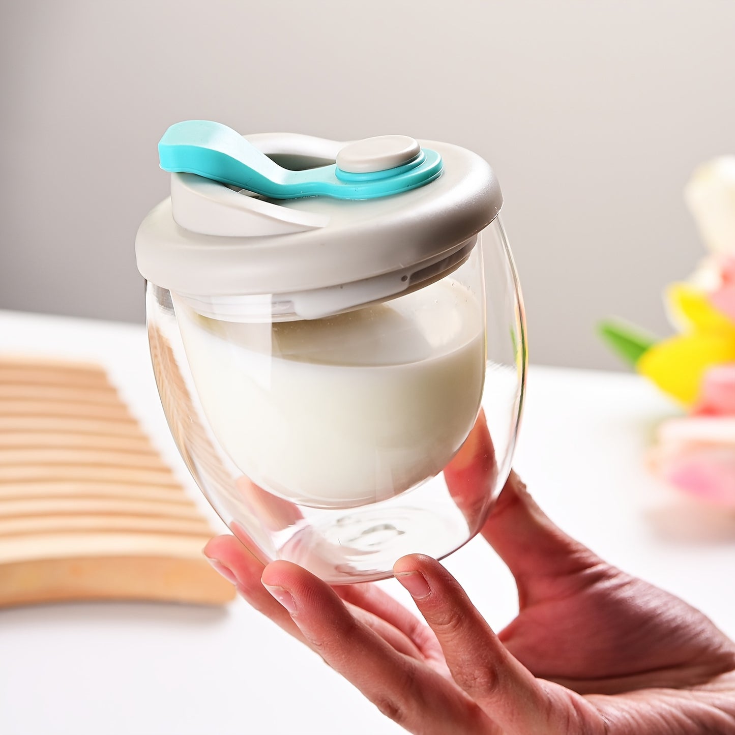 1pc Double-Layer Cup With Lid 6