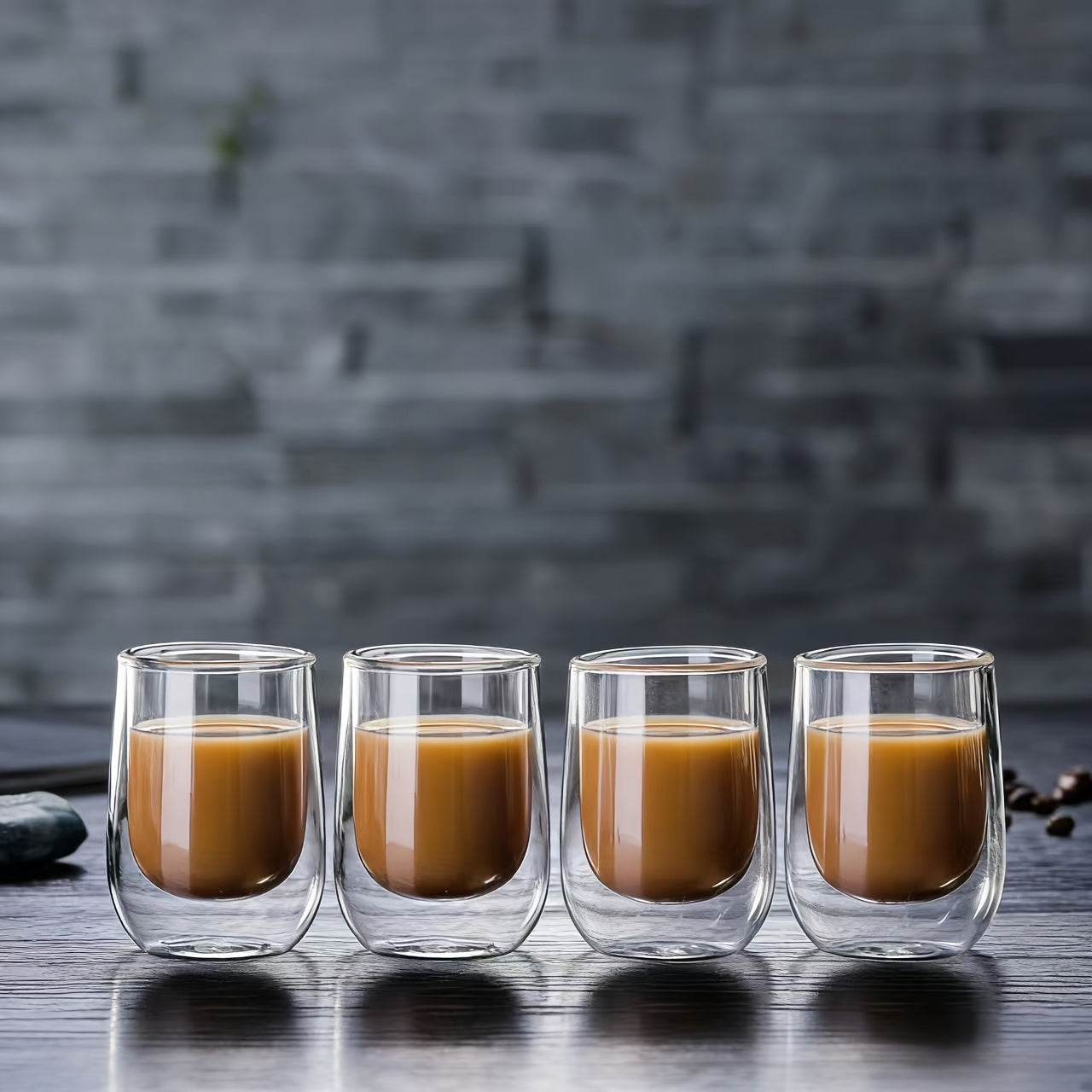 4pcs Double-Wall Glass Cup Set - Double-walled Glass Coffee Cups 3