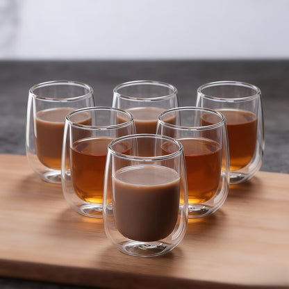 6pcs High Borosilicate Glass Double Wall Cups 4