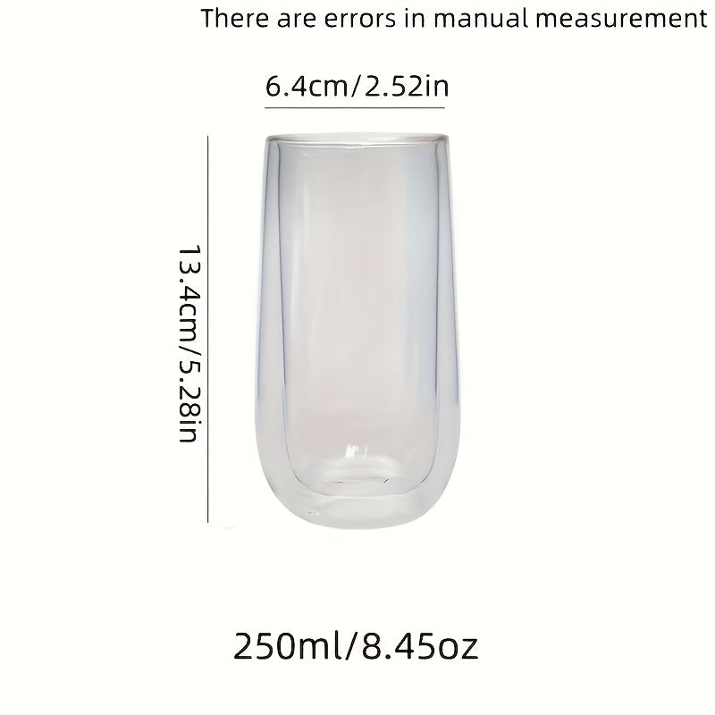 1pc/2pcs Of Transparent Double-Layer Heat-Resistant Glass Cups 6