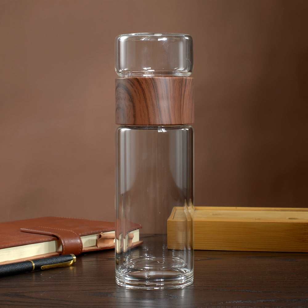 1pc Double-Layer High Borosilicate Glass Cup Men Women Tea Separation Water Cup Women'S High Aesthetic Flower Tea Cup