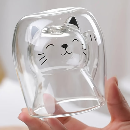 Adorable Cat Glass Coffee Mug 3