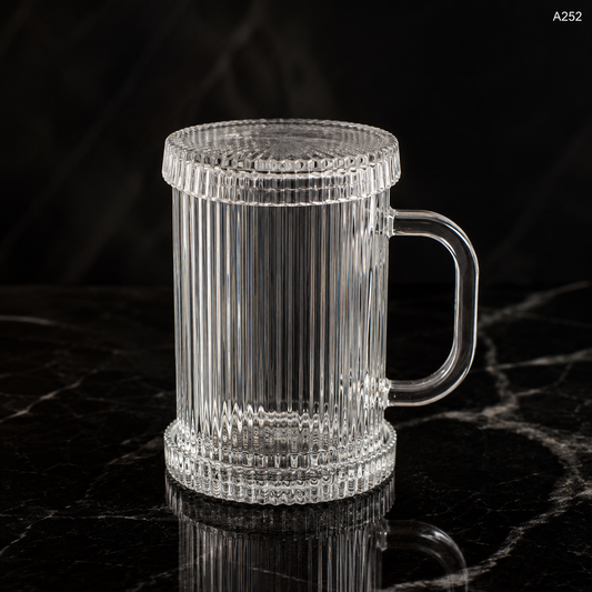 A252 elegant coffee cup with glass lid dark marble hero