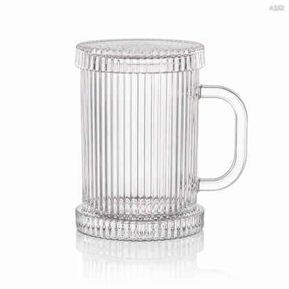 A252 elegant coffee cup with glass lid white background