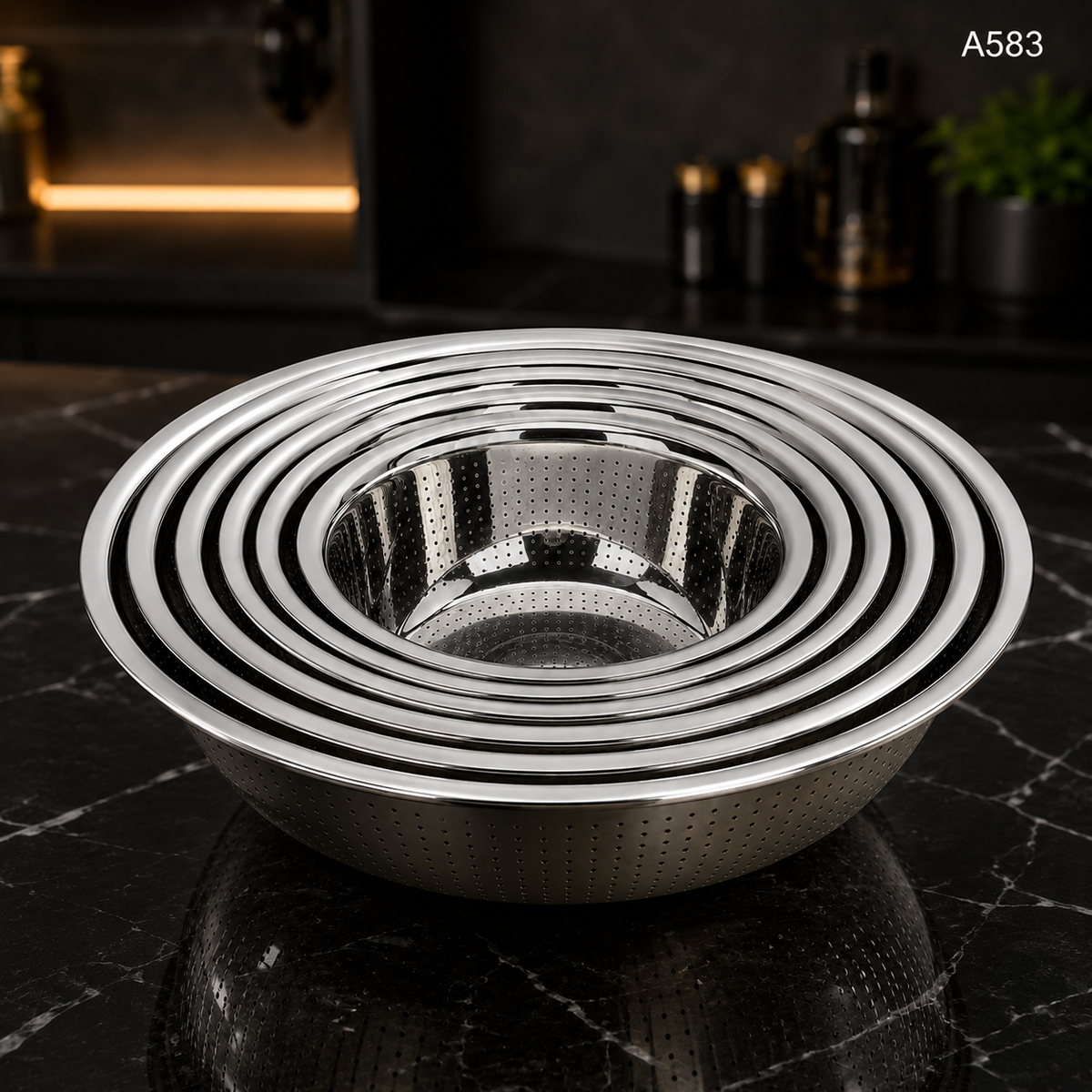 A583 dark nested strainer set image