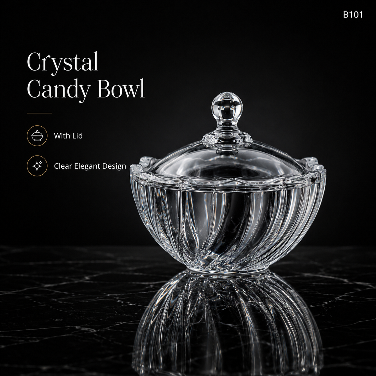 B101 crystal candy bowl features