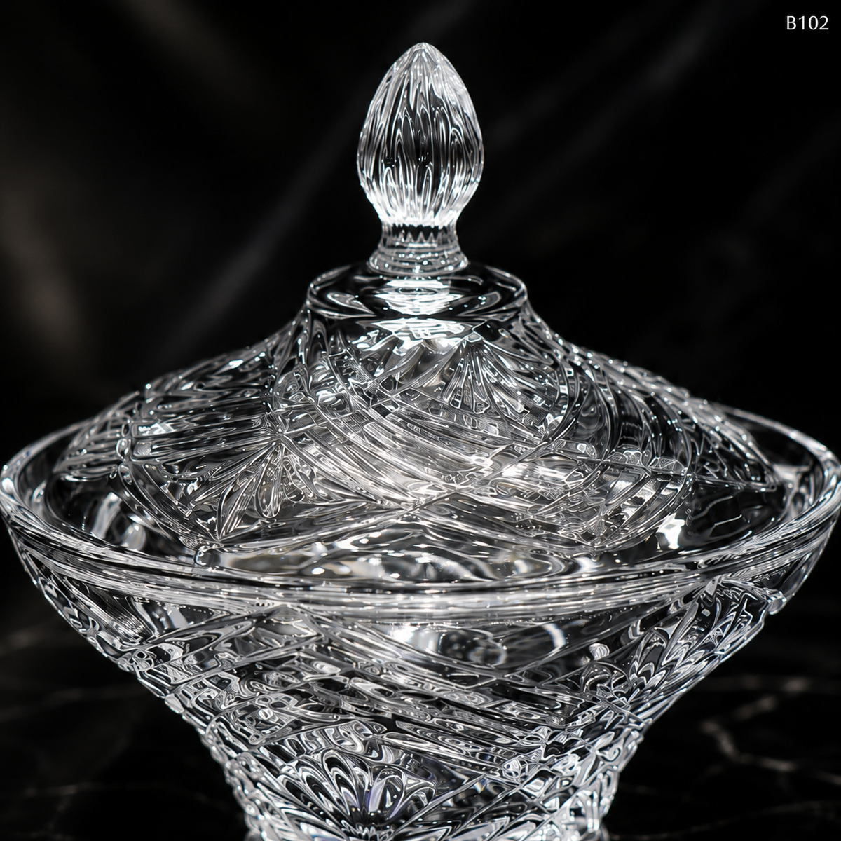 B102 crystal lid close-up