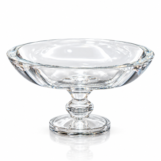 Crystal swirl footed candy jar