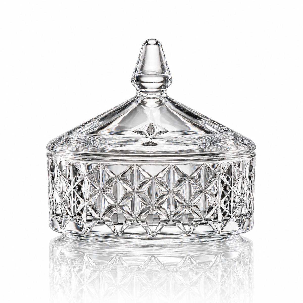 Crystal round candy box with lid