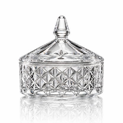 Crystal round candy box with lid